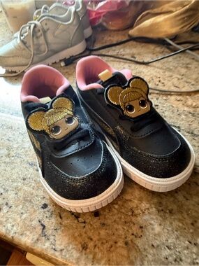 Girls LOL PUMA Glitter Character Sneakers with Pink Lining
